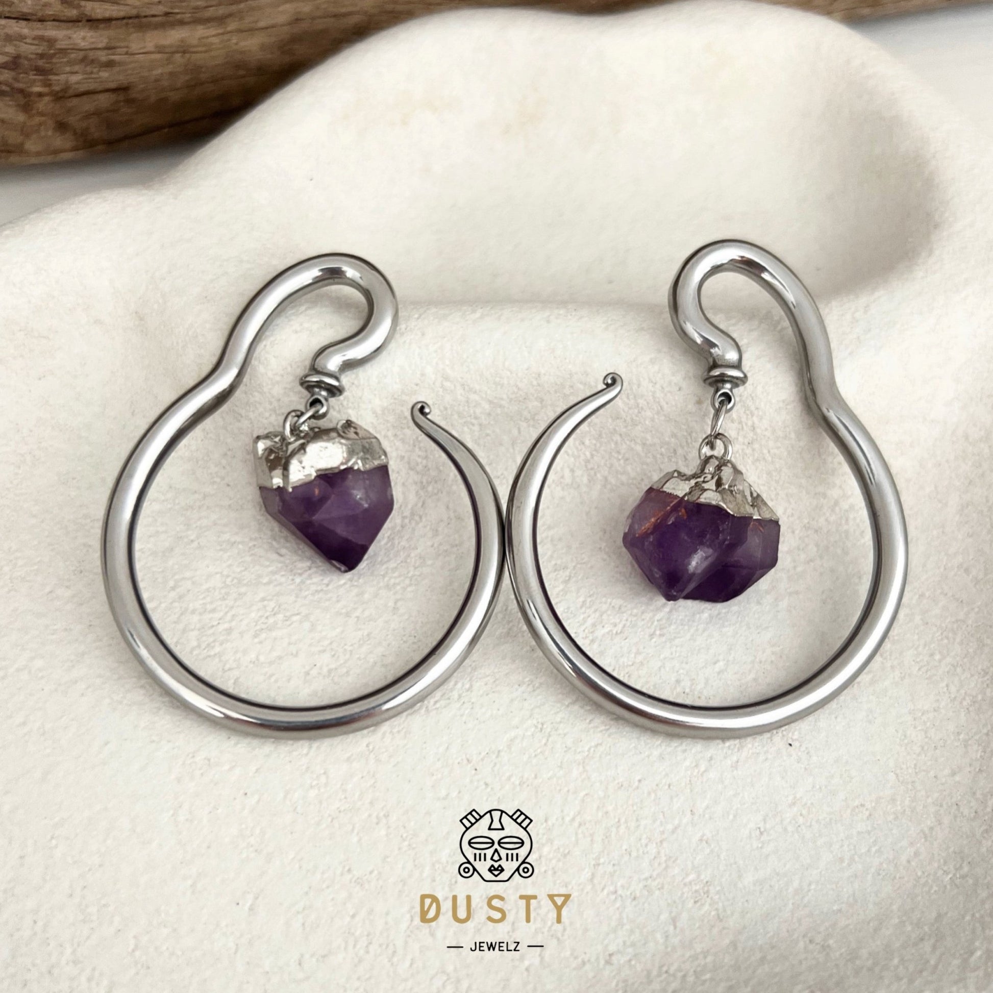 Gemstone Dangle Ear Weights - DustyJewelz