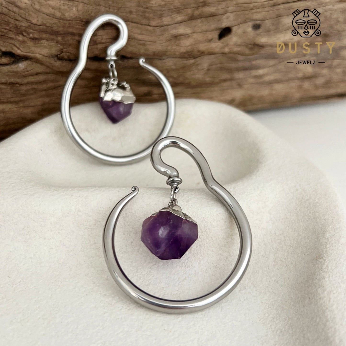 Gemstone Dangle Ear Weights - DustyJewelz