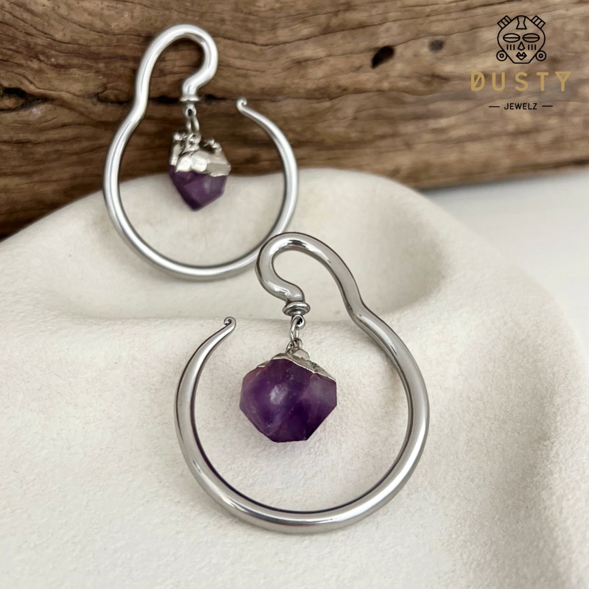 Gemstone Dangle Ear Weights - DustyJewelz