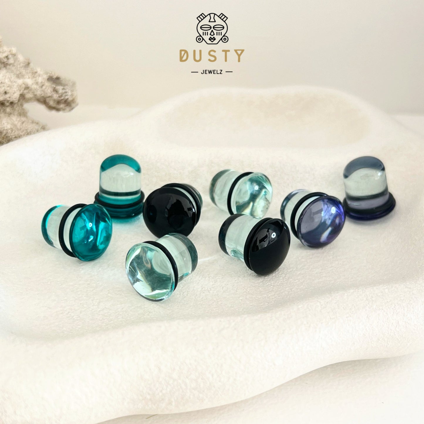 Glass Dead Stretching Plugs | Single Flare | Rubber O - Ring | 0.5mm Increments