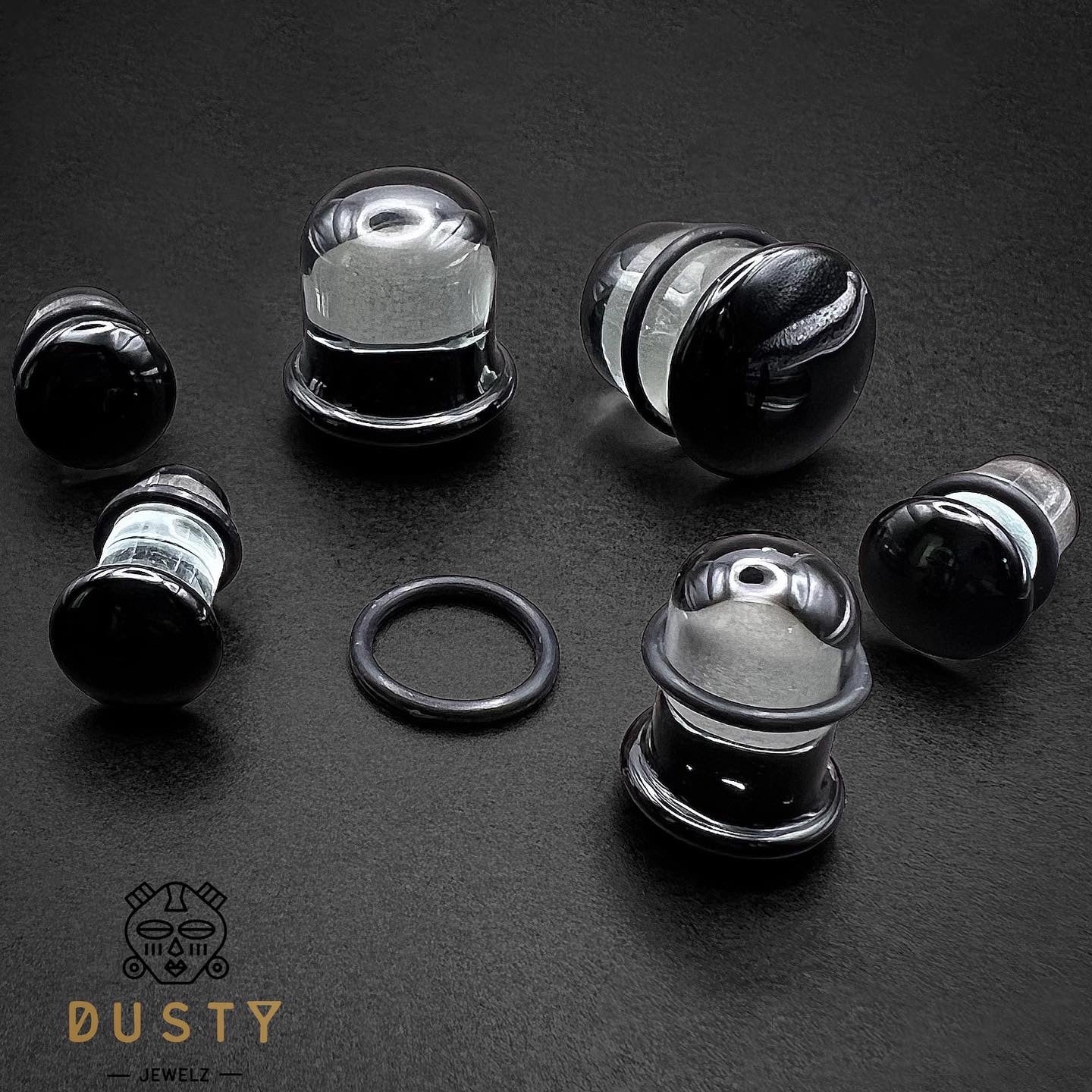 Glass Dead Stretching Plugs | Single Flare | Rubber O - Ring | 0.5mm Increments