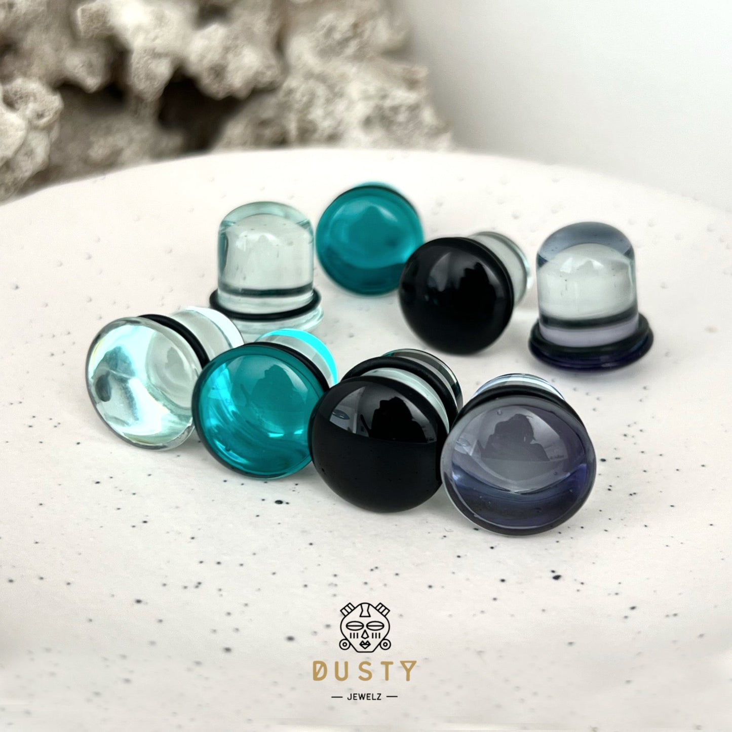 Glass Dead Stretching Plugs | Single Flare | Rubber O - Ring | 0.5mm Increments