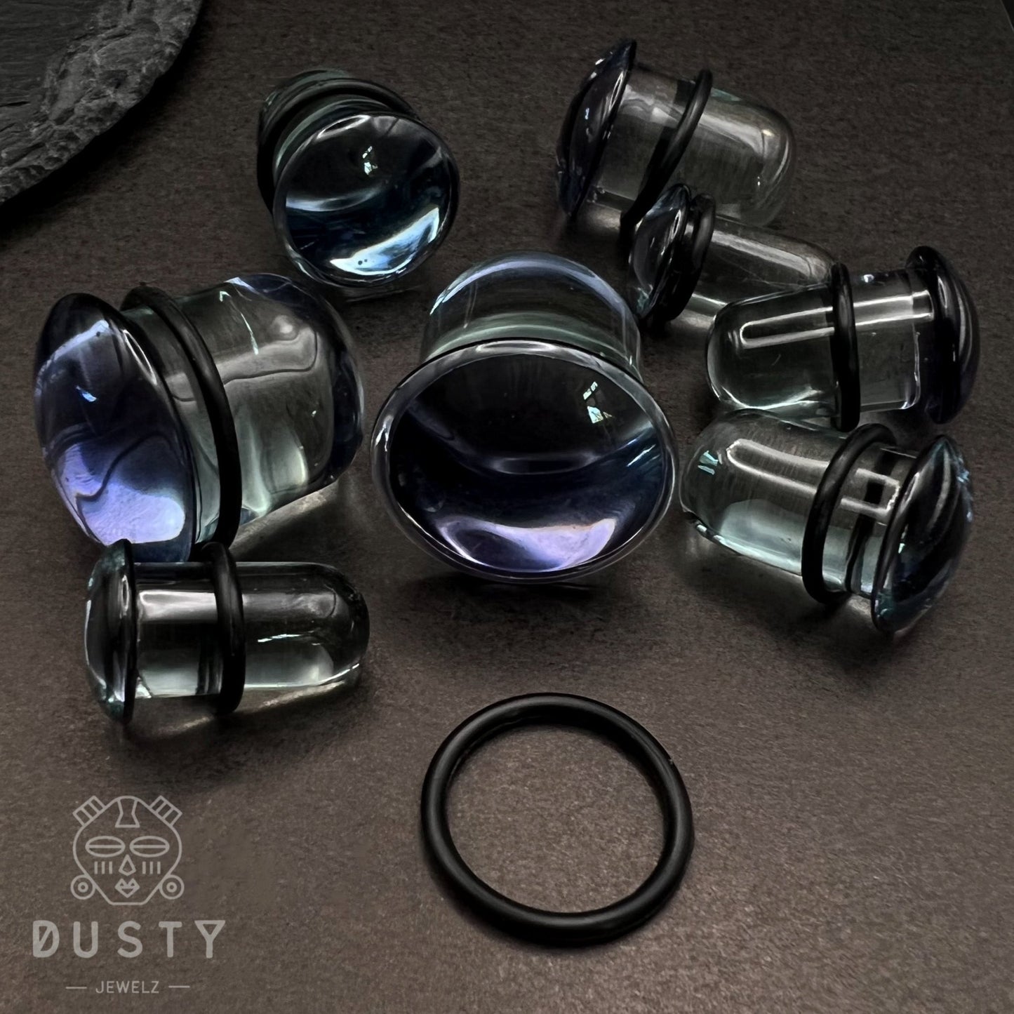Glass Dead Stretching Plugs | Single Flare | Rubber O - Ring | 0.5mm Increments