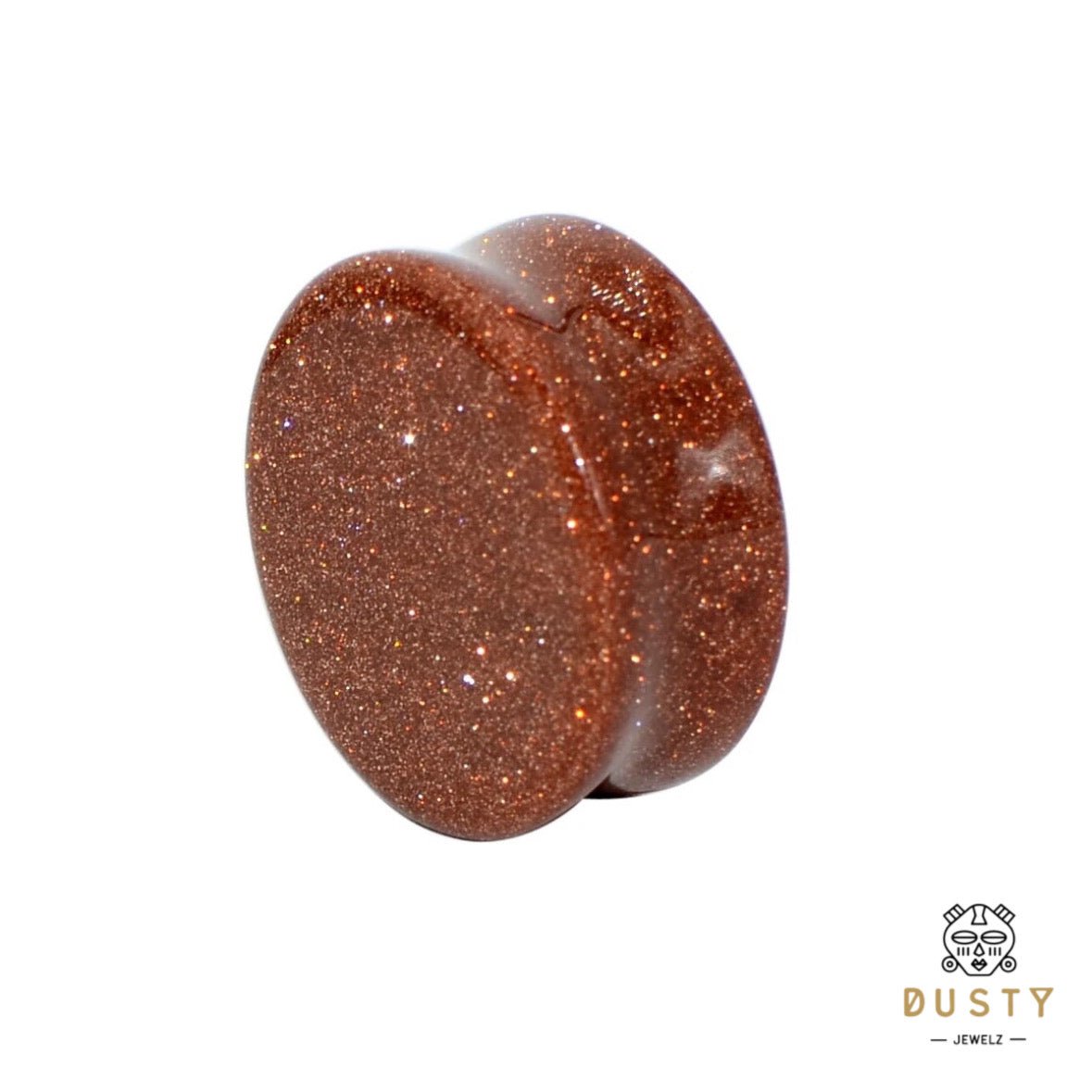 Gold Sand Stone Plugs | Double Flare - DustyJewelz