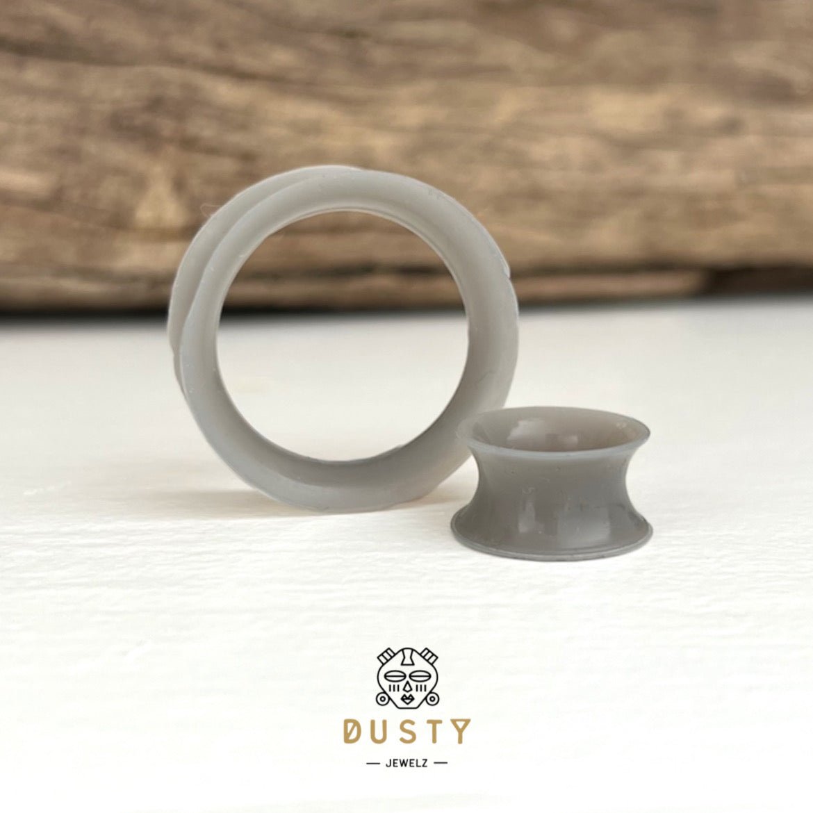 Gray Silicone Ear Skins | Flexible Tunnels - DustyJewelz