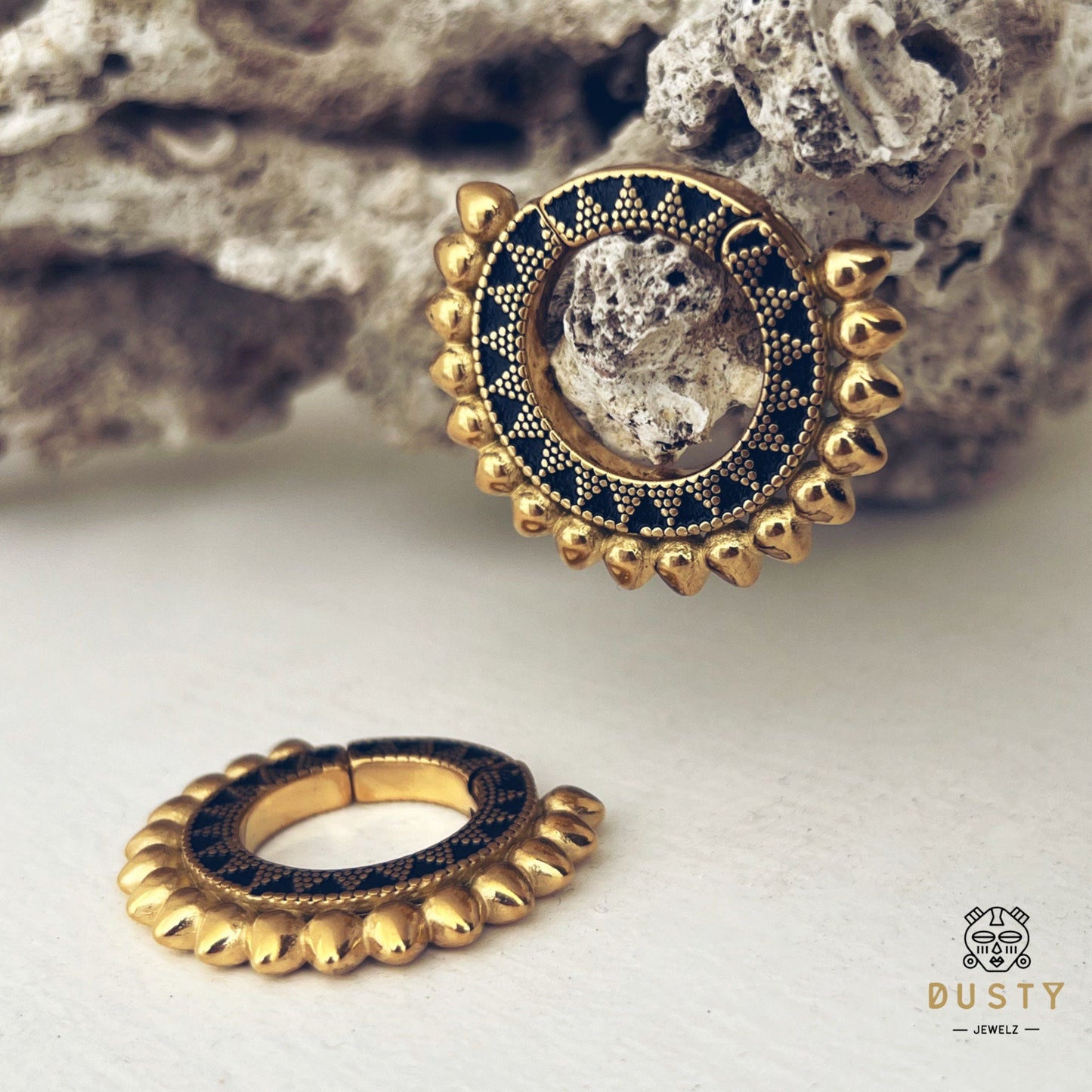 Gypsy Circle Ear Weight | Antique Lobe Hangers - DustyJewelz