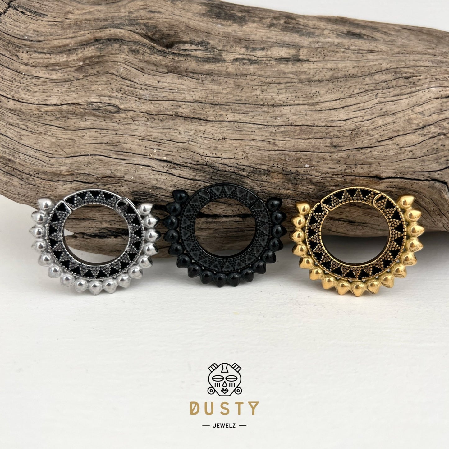 Gypsy Circle Ear Weight | Antique Lobe Hangers - DustyJewelz
