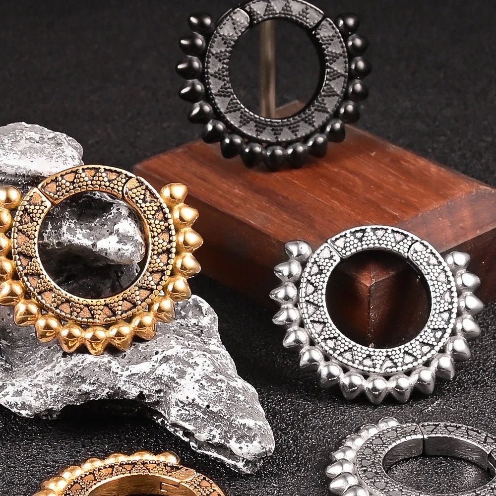 Gypsy Circle Ear Weight | Antique Lobe Hangers - DustyJewelz