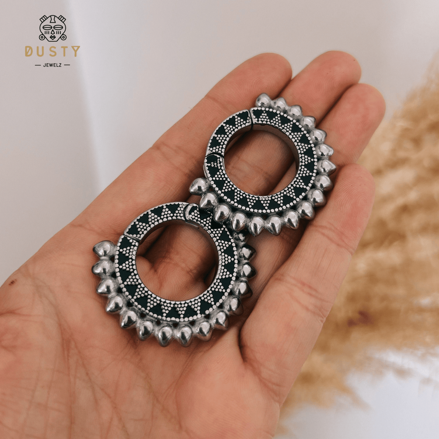 Gypsy Circle Ear Weight | Antique Lobe Hangers - DustyJewelz