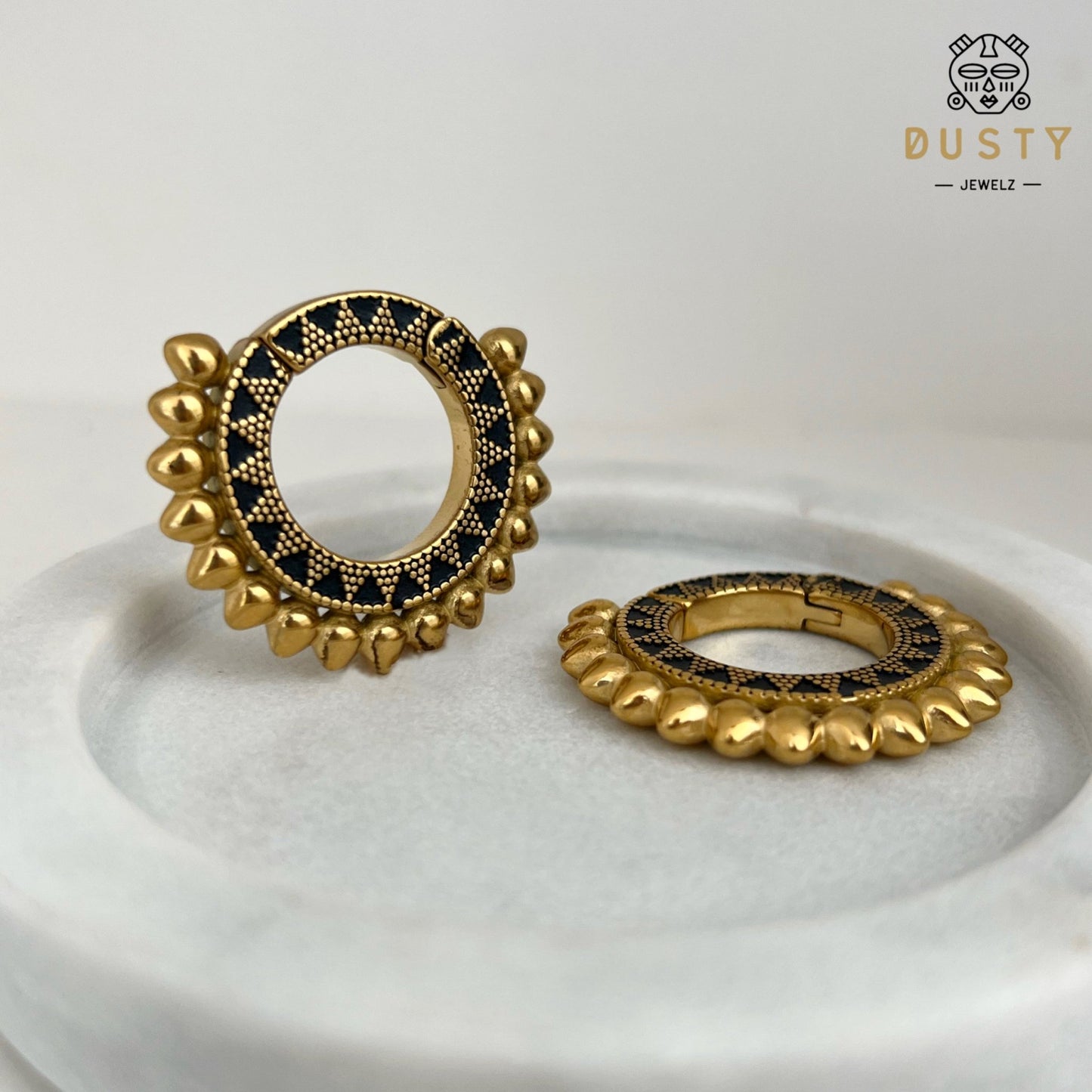 Gypsy Circle Ear Weight | Antique Lobe Hangers - DustyJewelz