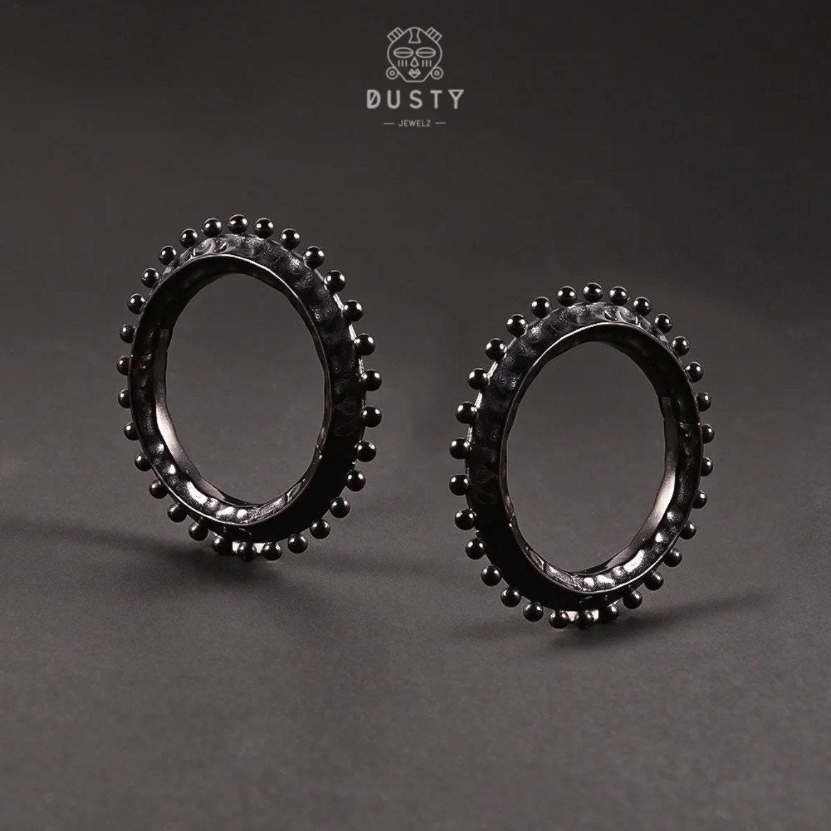Hammered Hoop Ear Weights - DustyJewelz