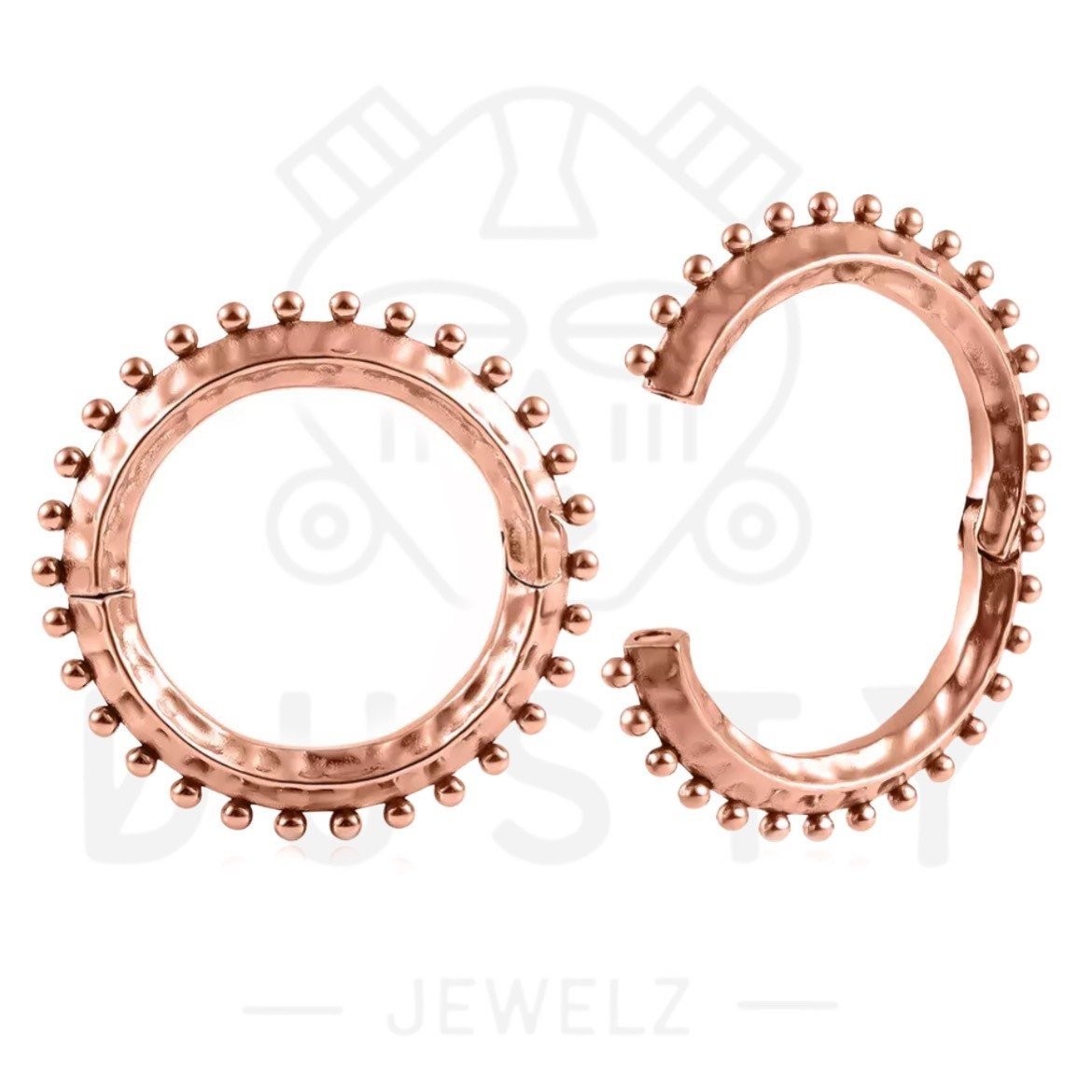 Hammered Hoop Ear Weights - DustyJewelz