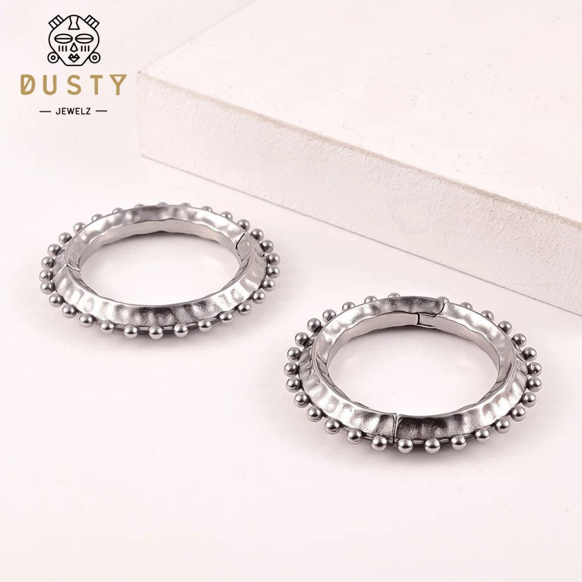 Hammered Hoop Ear Weights - DustyJewelz