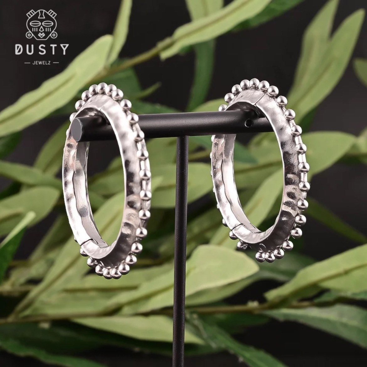 Hammered Hoop Ear Weights - DustyJewelz