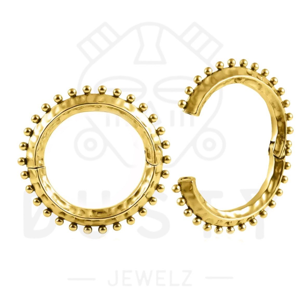 Hammered Hoop Ear Weights - DustyJewelz