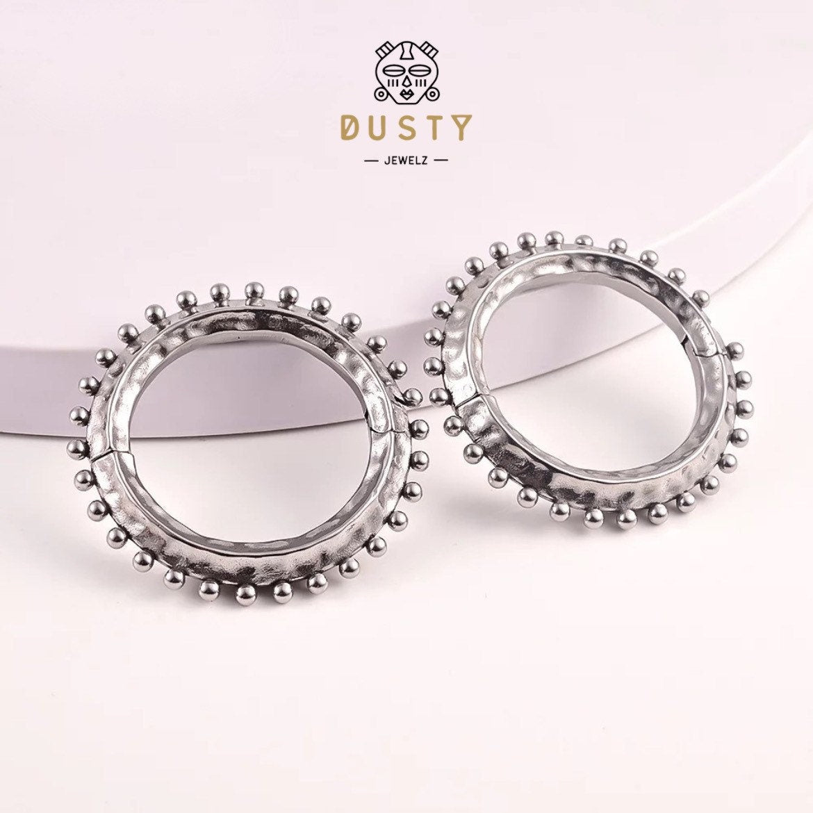 Hammered Hoop Ear Weights - DustyJewelz