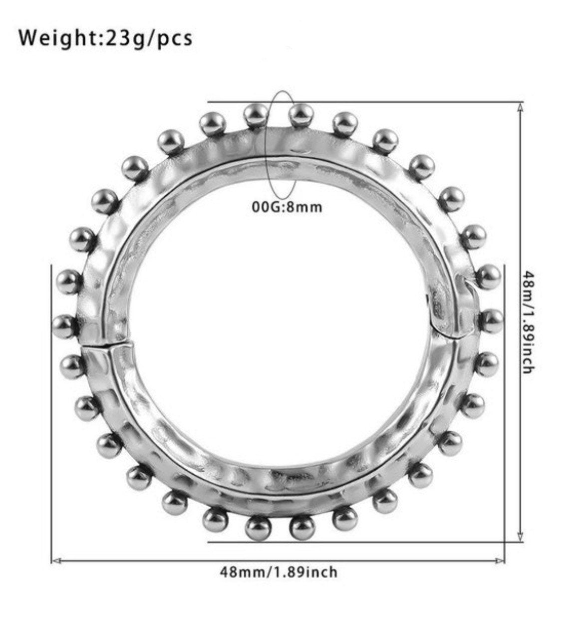 Hammered Hoop Ear Weights - DustyJewelz