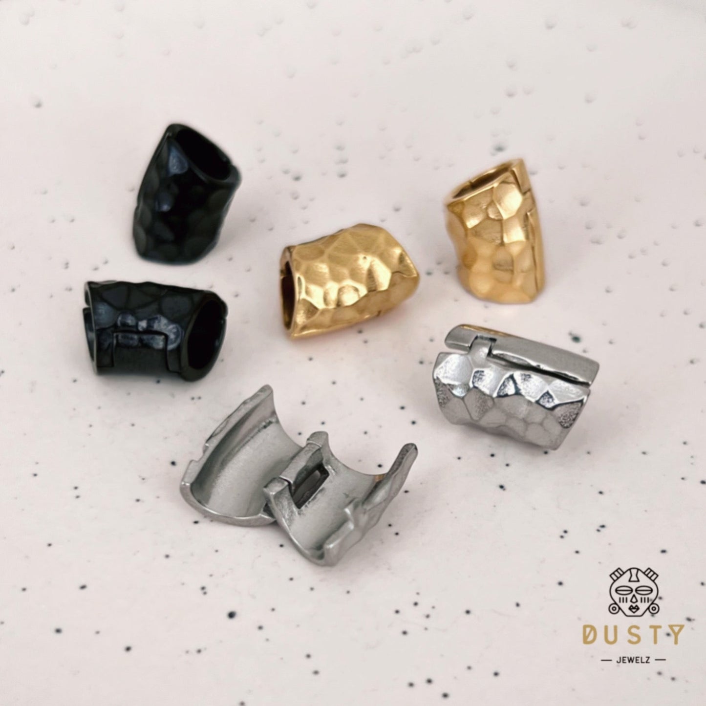 Hammered Lobe Clips | Ear Hangers | 4 Sizes - DustyJewelz