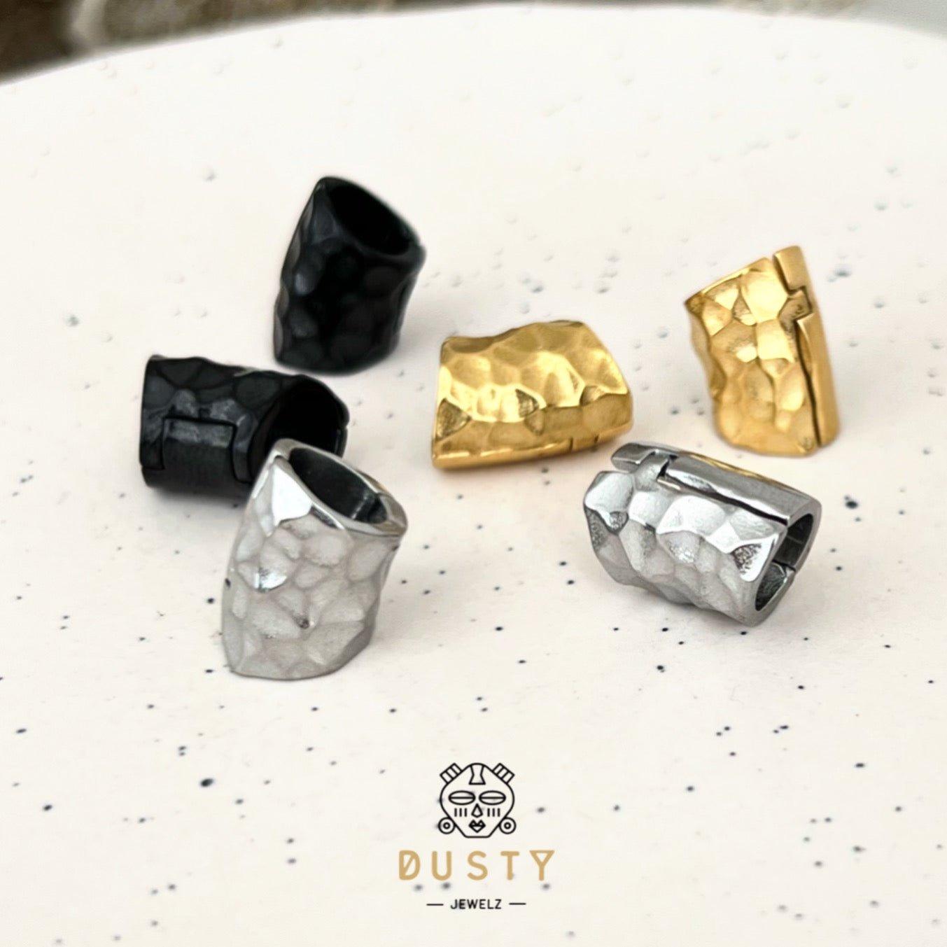 Hammered Lobe Clips | Ear Hangers | 4 Sizes - DustyJewelz