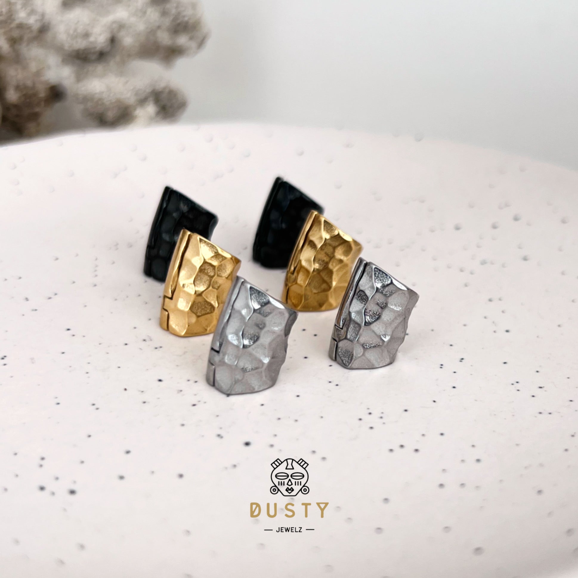 Hammered Lobe Clips | Ear Hangers | 4 Sizes - DustyJewelz