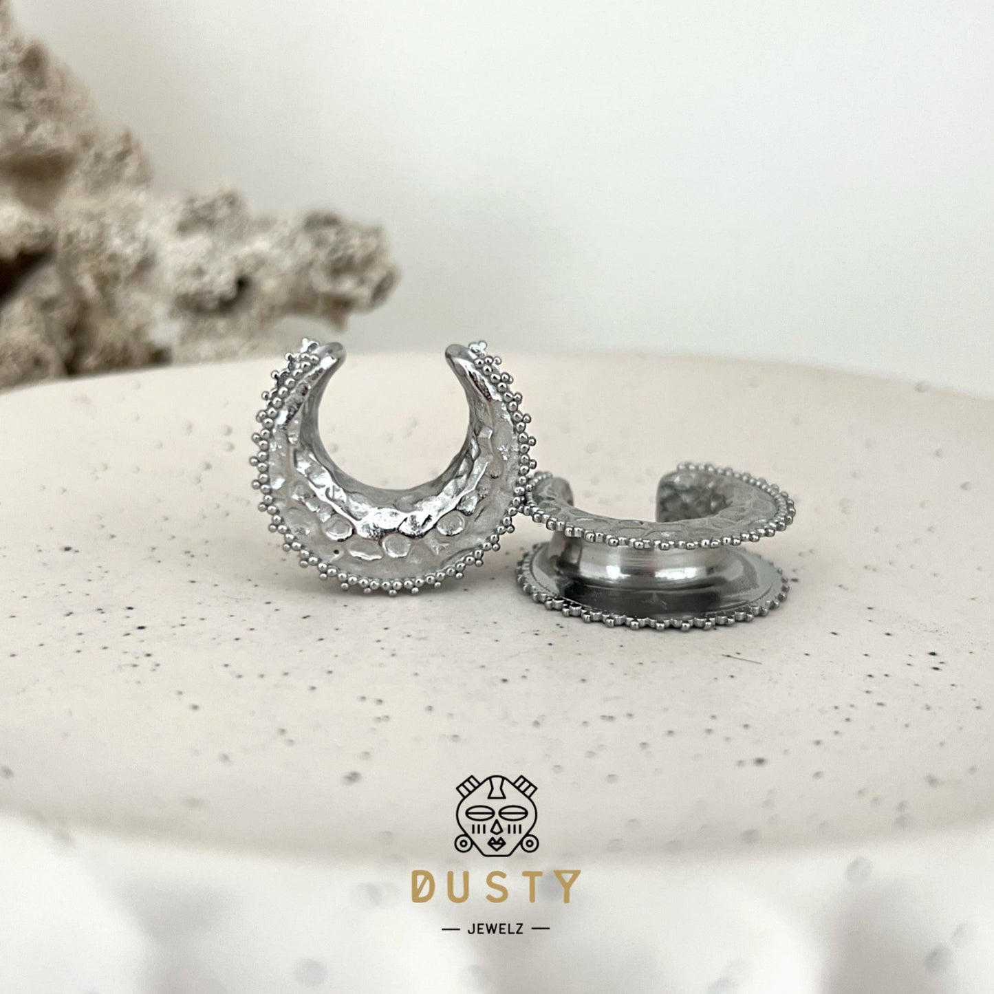 Hammered Saddle Spreader Plugs - DustyJewelz