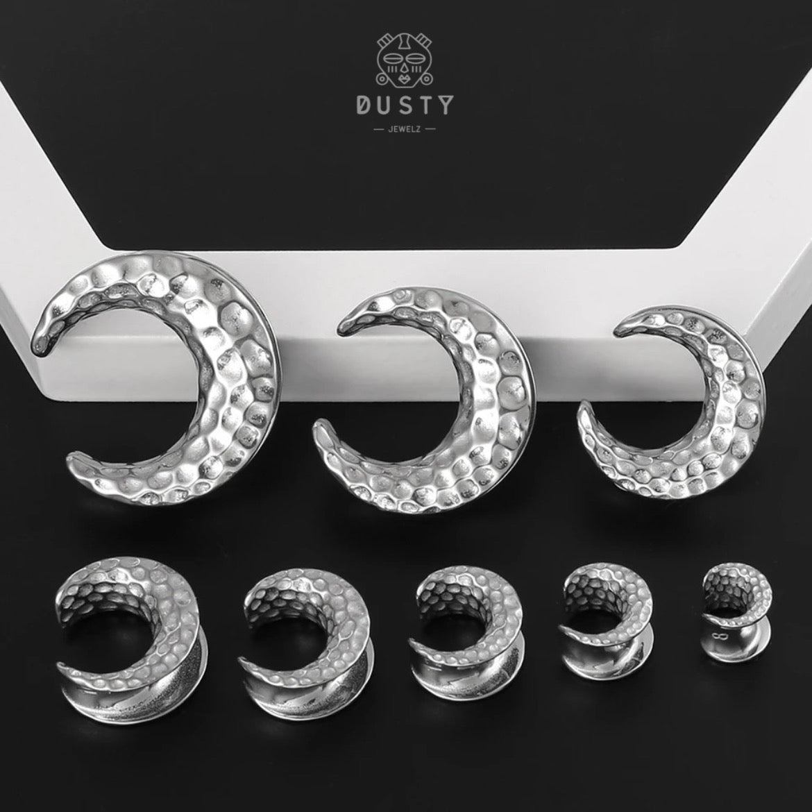 Hammered Saddle Spreader Plugs - DustyJewelz