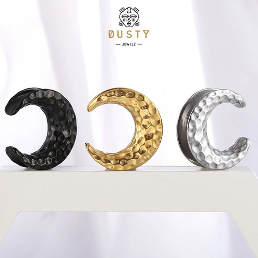 Hammered Saddle Spreader Plugs - DustyJewelz