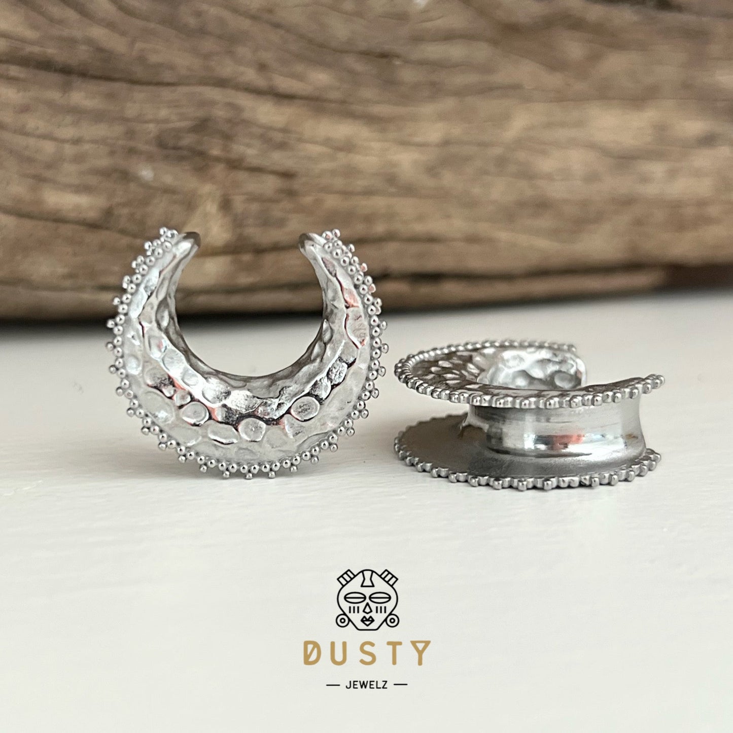 Hammered Saddle Spreader Plugs - DustyJewelz
