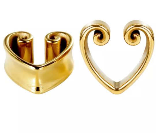 Heart Ear Saddle Spreader Plugs - DustyJewelz