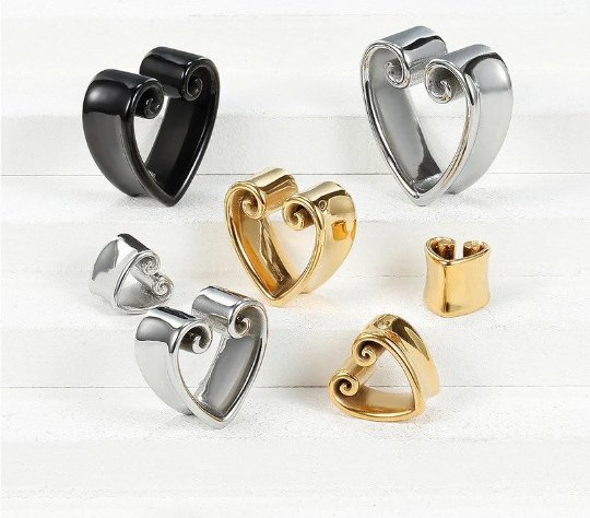 Heart Ear Saddle Spreader Plugs - DustyJewelz