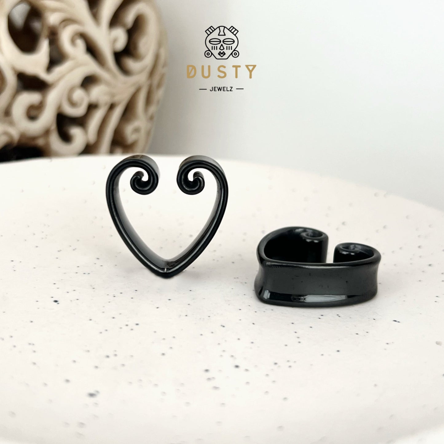 Heart Ear Saddle Spreaders | Stainless Steel Lobe Hangers - DustyJewelz