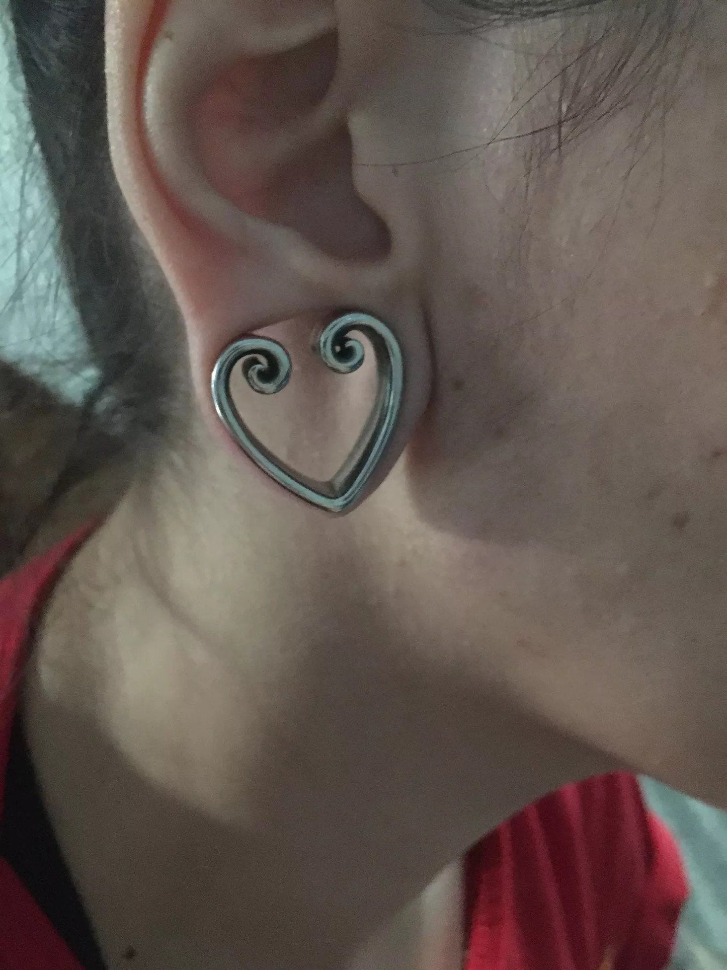 Heart Ear Saddle Spreaders | Stainless Steel Lobe Hangers - DustyJewelz