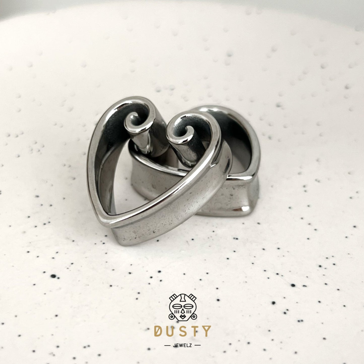 Heart Ear Saddle Spreaders | Stainless Steel Lobe Hangers - DustyJewelz