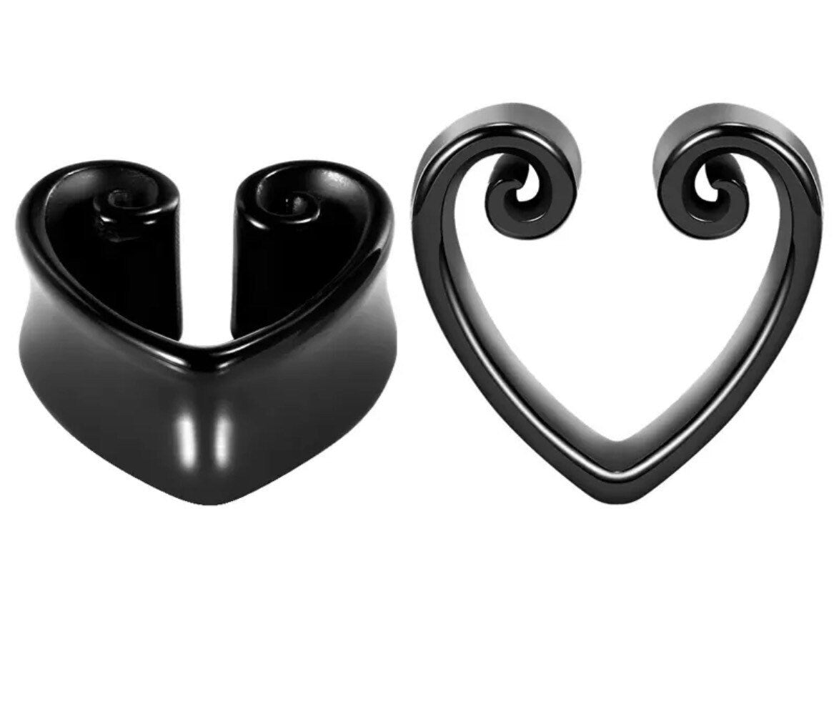 Heart Ear Saddle Spreaders | Stainless Steel Lobe Hangers - DustyJewelz