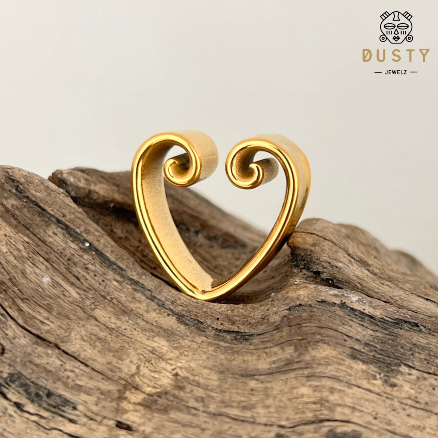 Heart Ear Saddle Spreaders | Stainless Steel Lobe Hangers - DustyJewelz