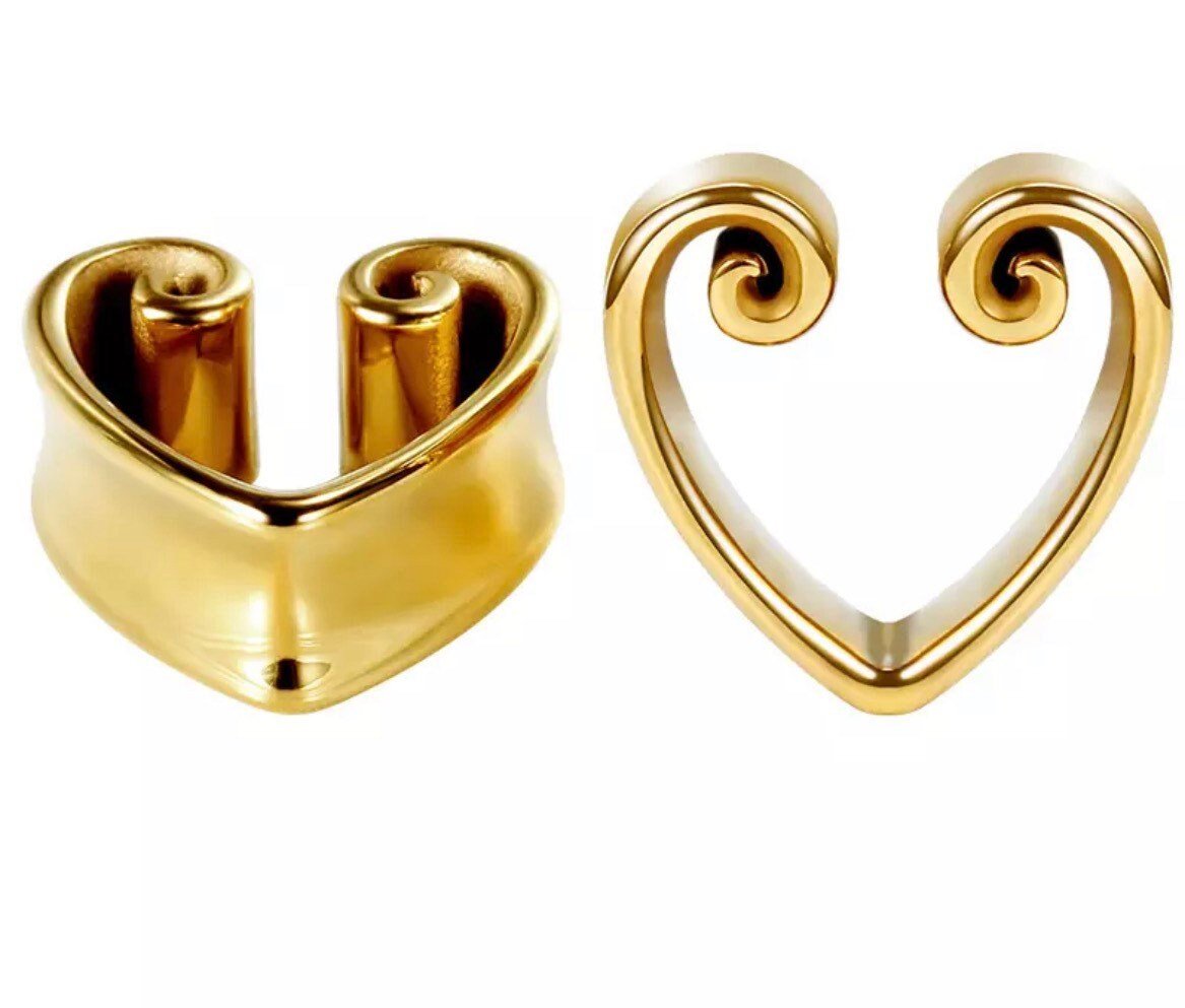 Heart Ear Saddle Spreaders | Stainless Steel Lobe Hangers - DustyJewelz