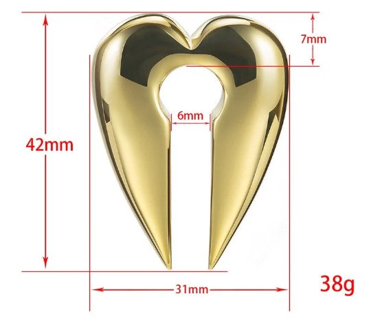 Heart Ear Weights | Keyhole Hangers - DustyJewelz