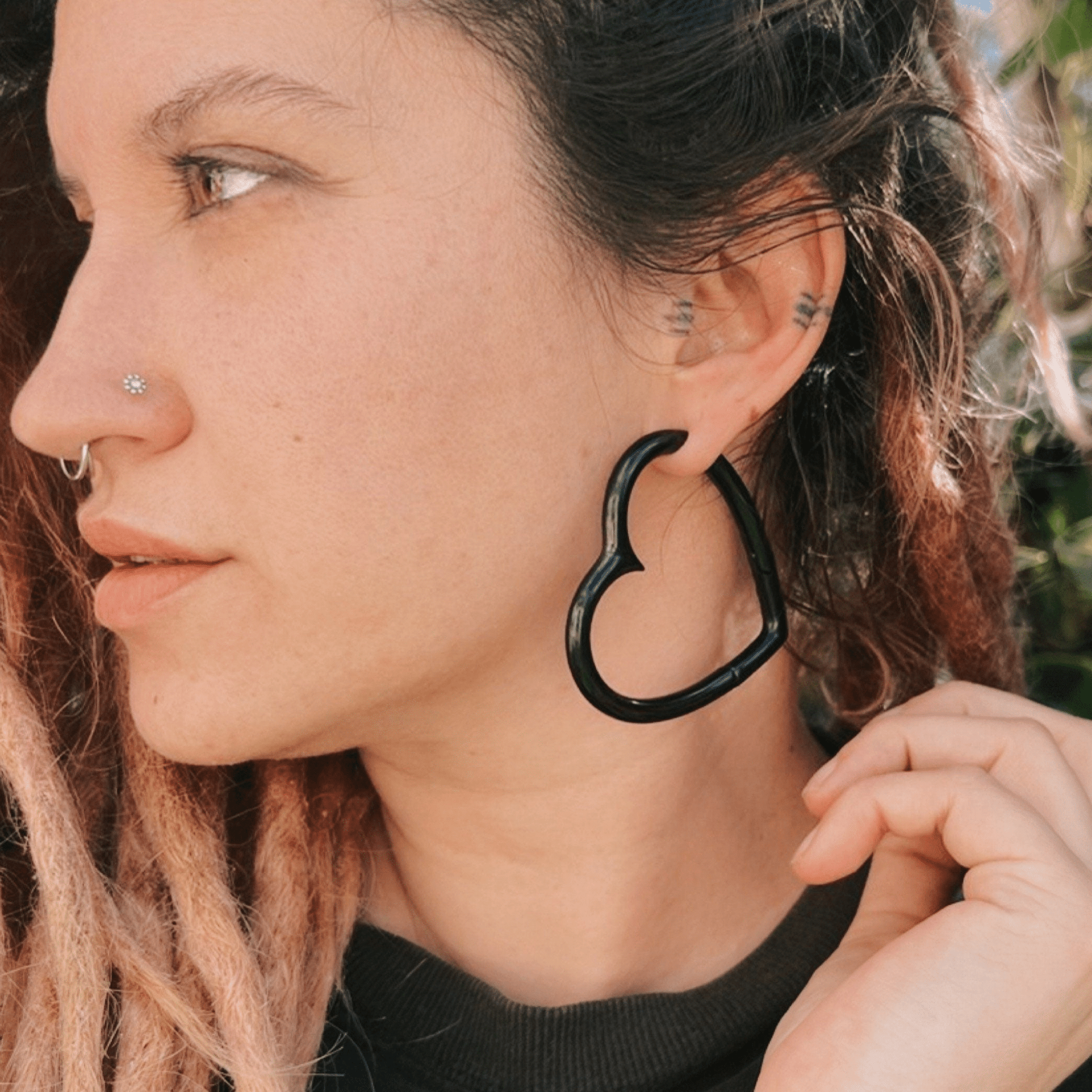 Heart Hoop Ear Weights - DustyJewelz