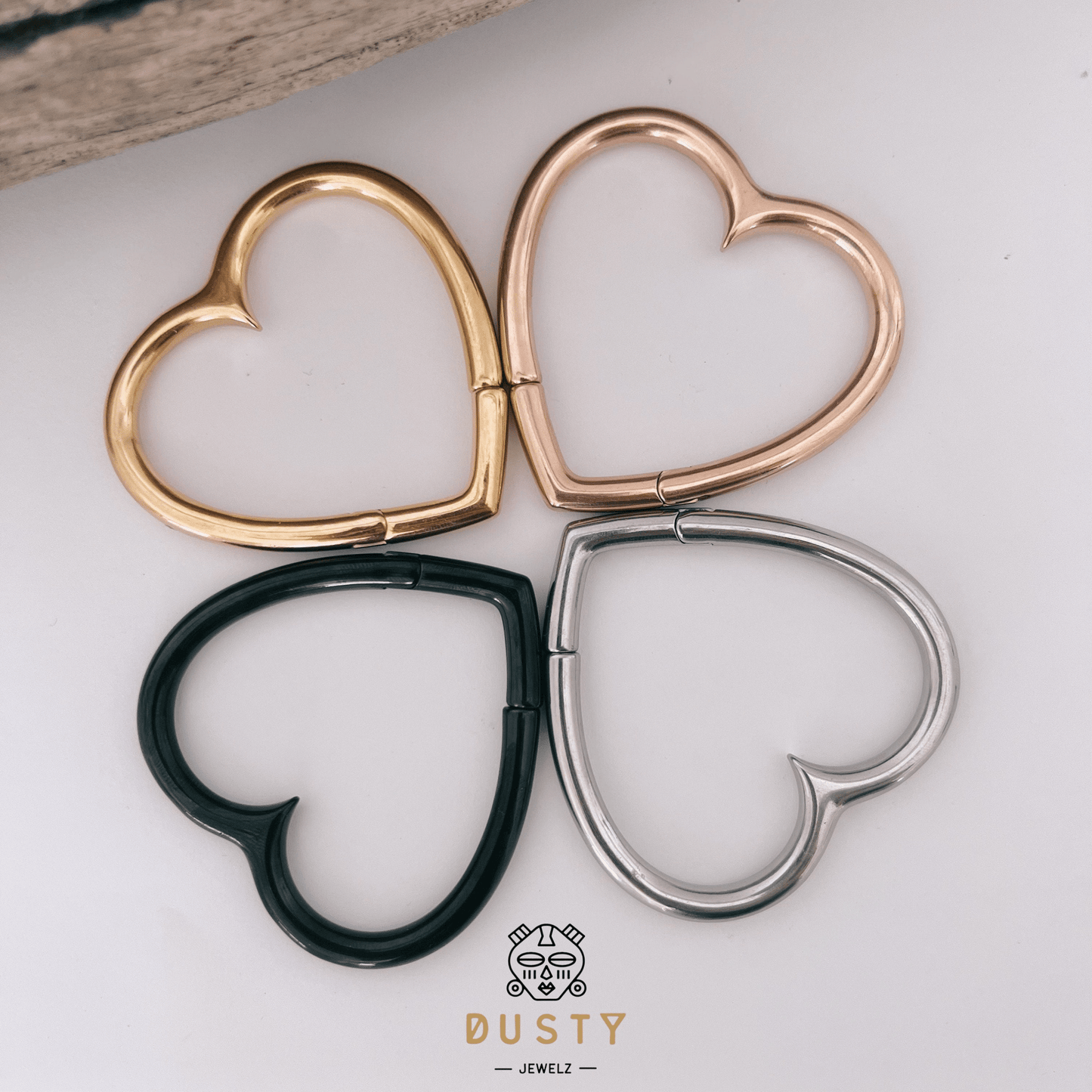 Heart Hoop Ear Weights - DustyJewelz