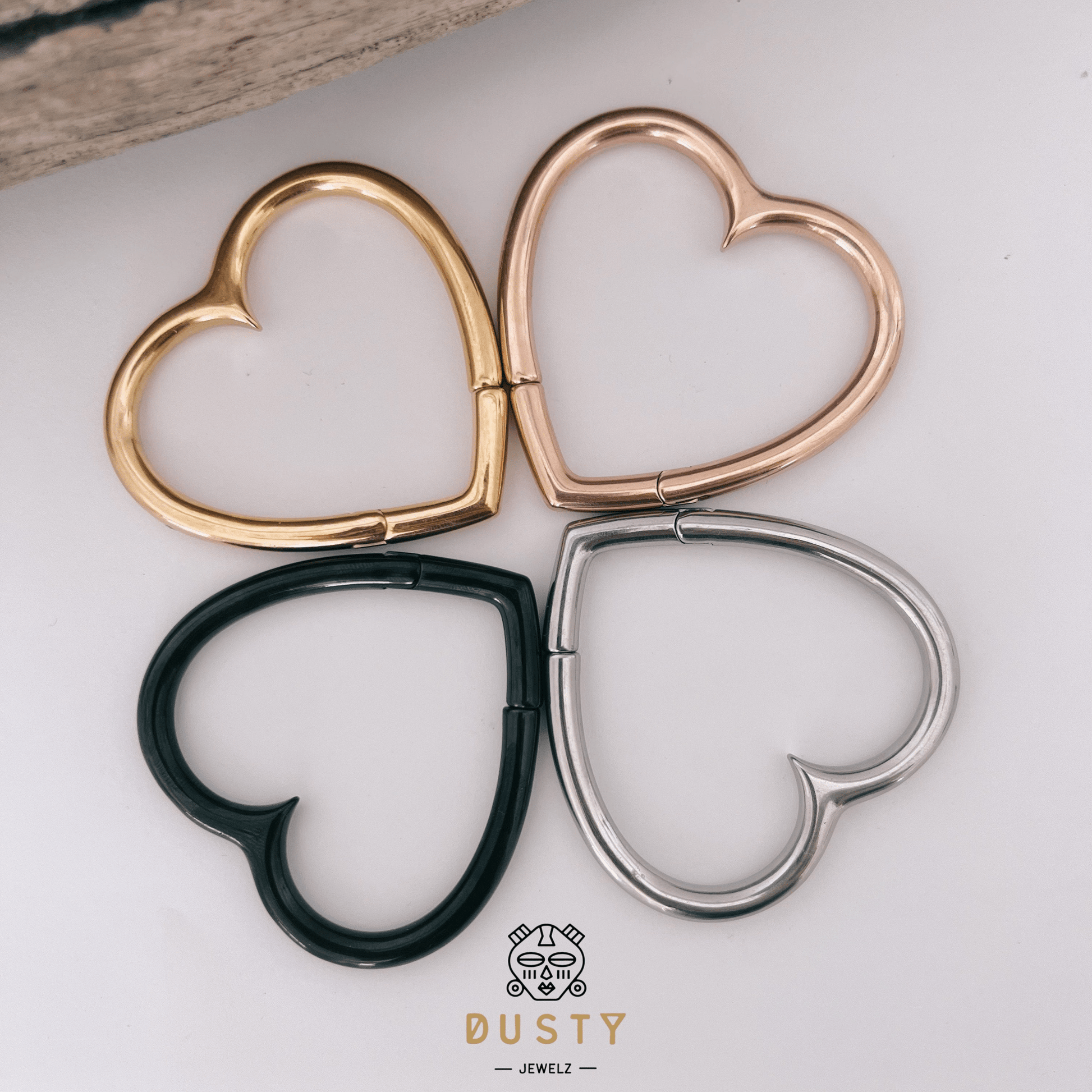 Heart Hoop Ear Weights - DustyJewelz