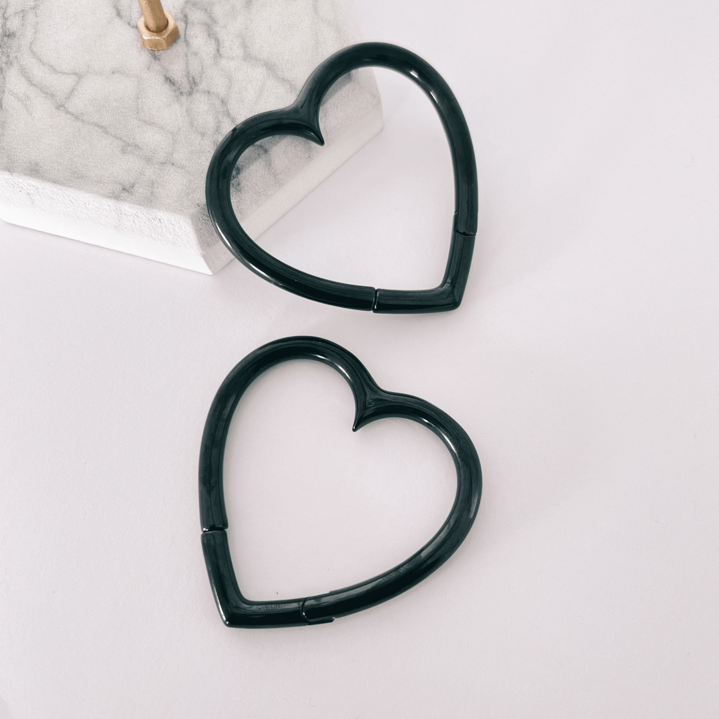 Heart Hoop Ear Weights - DustyJewelz