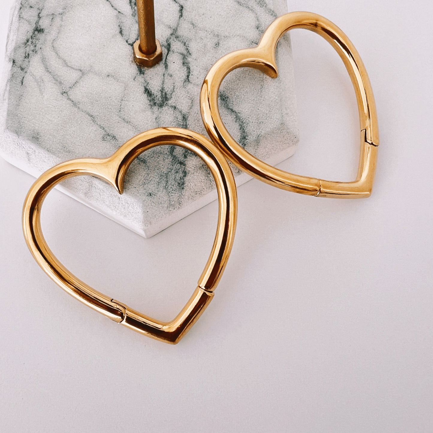 Heart Hoop Ear Weights - DustyJewelz