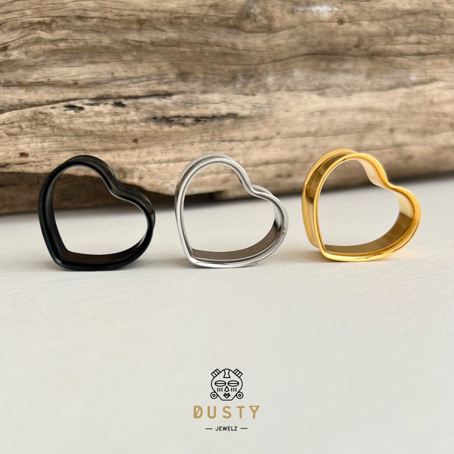 Heart Shaped Eyelets | Double Flared - DustyJewelz