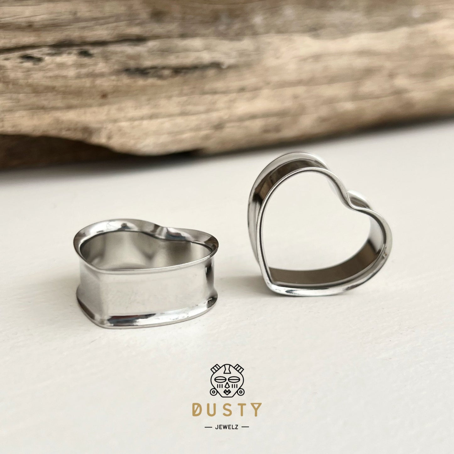 Heart Shaped Eyelets | Double Flared - DustyJewelz