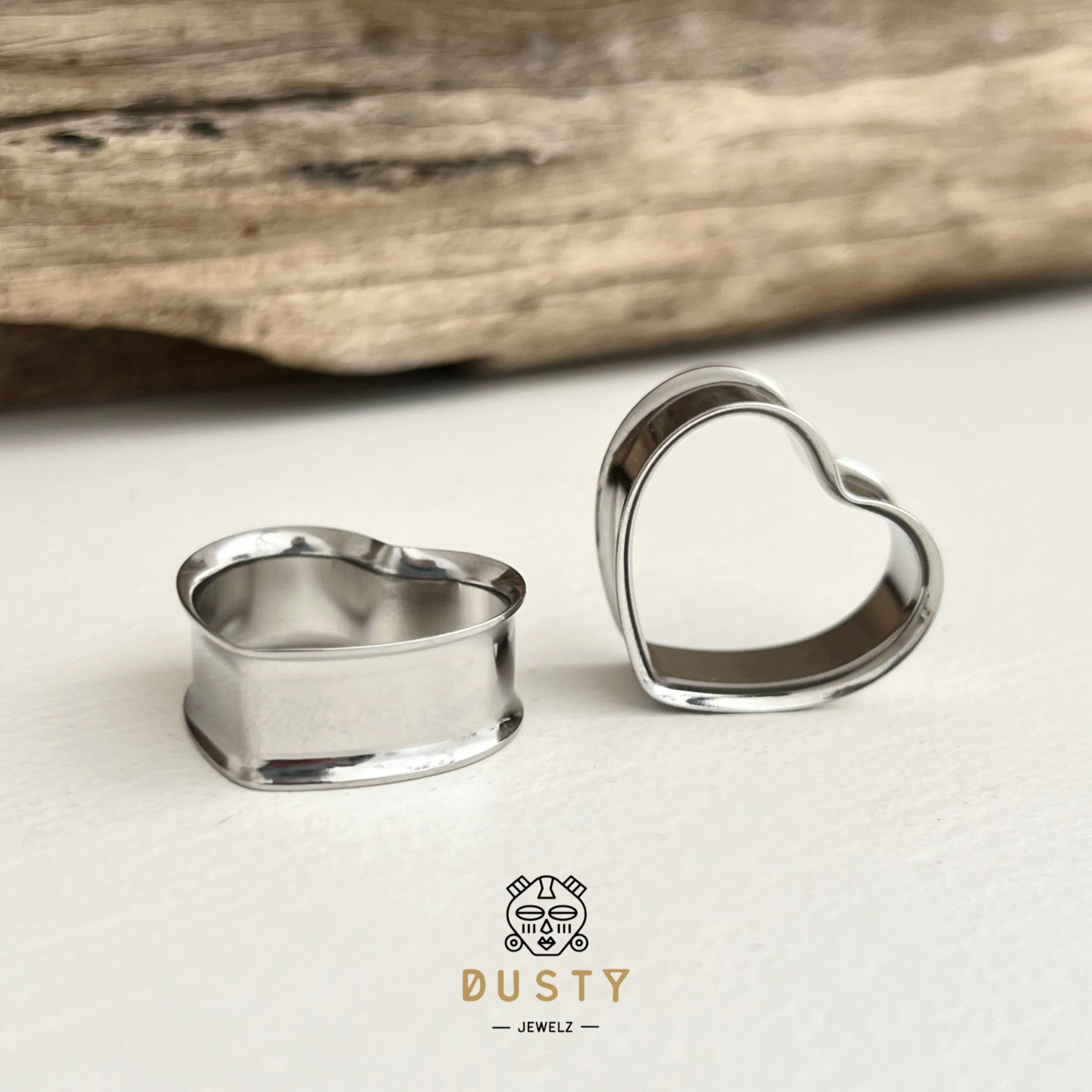 Heart Shaped Eyelets | Double Flared - DustyJewelz