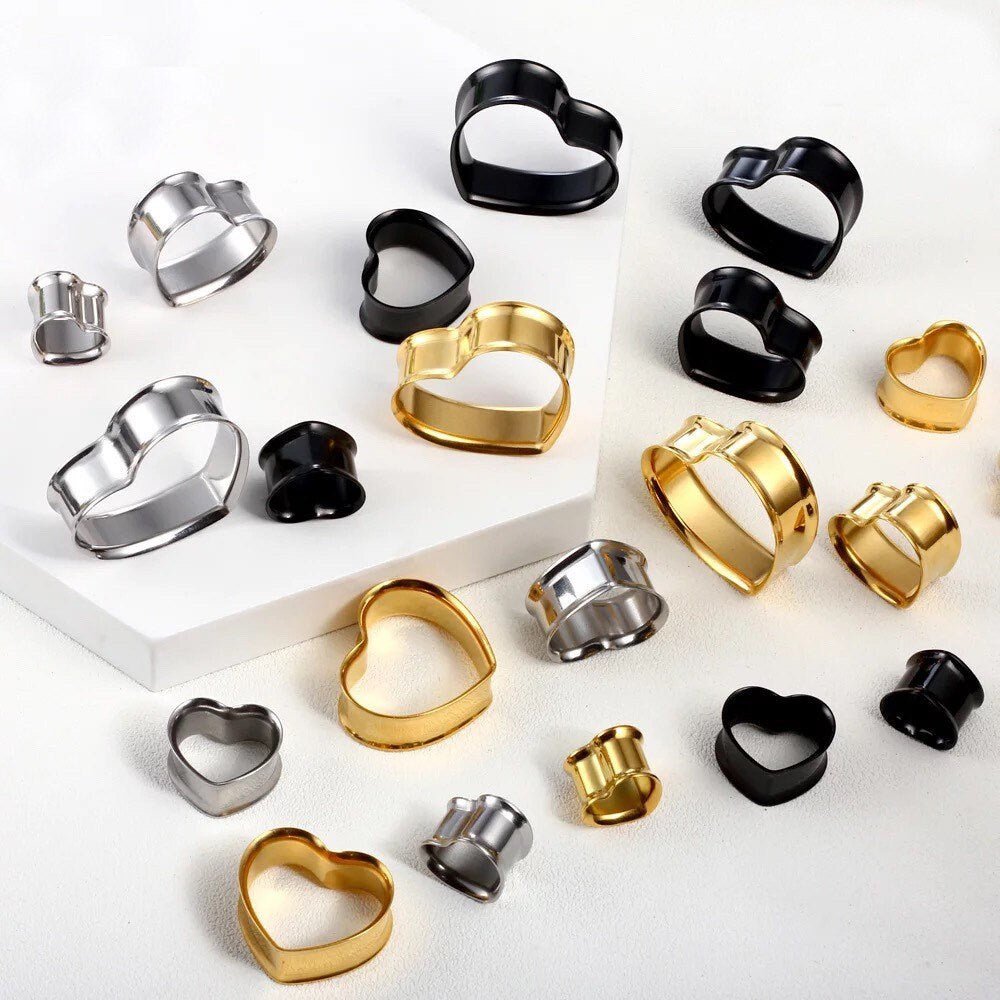 Heart Shaped Eyelets | Double Flared - DustyJewelz