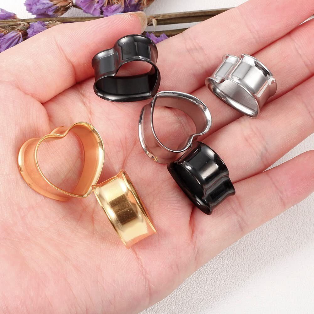 Heart Shaped Eyelets | Double Flared - DustyJewelz