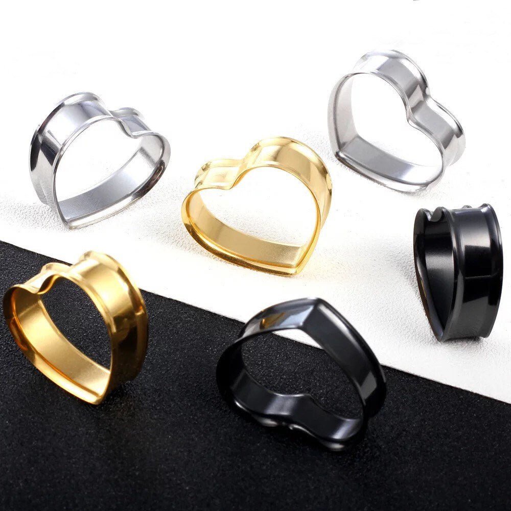 Heart Shaped Eyelets | Double Flared - DustyJewelz