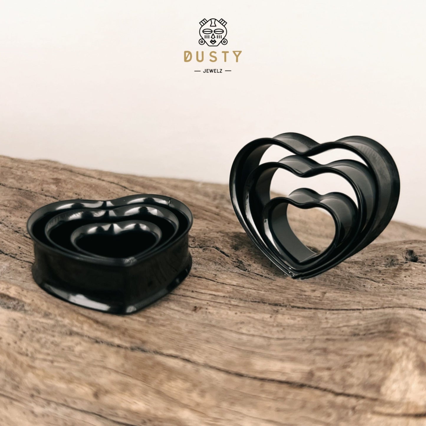 Heart Swirl Ear Tunnels | Spiral Multi Layered Steel Plugs - DustyJewelz