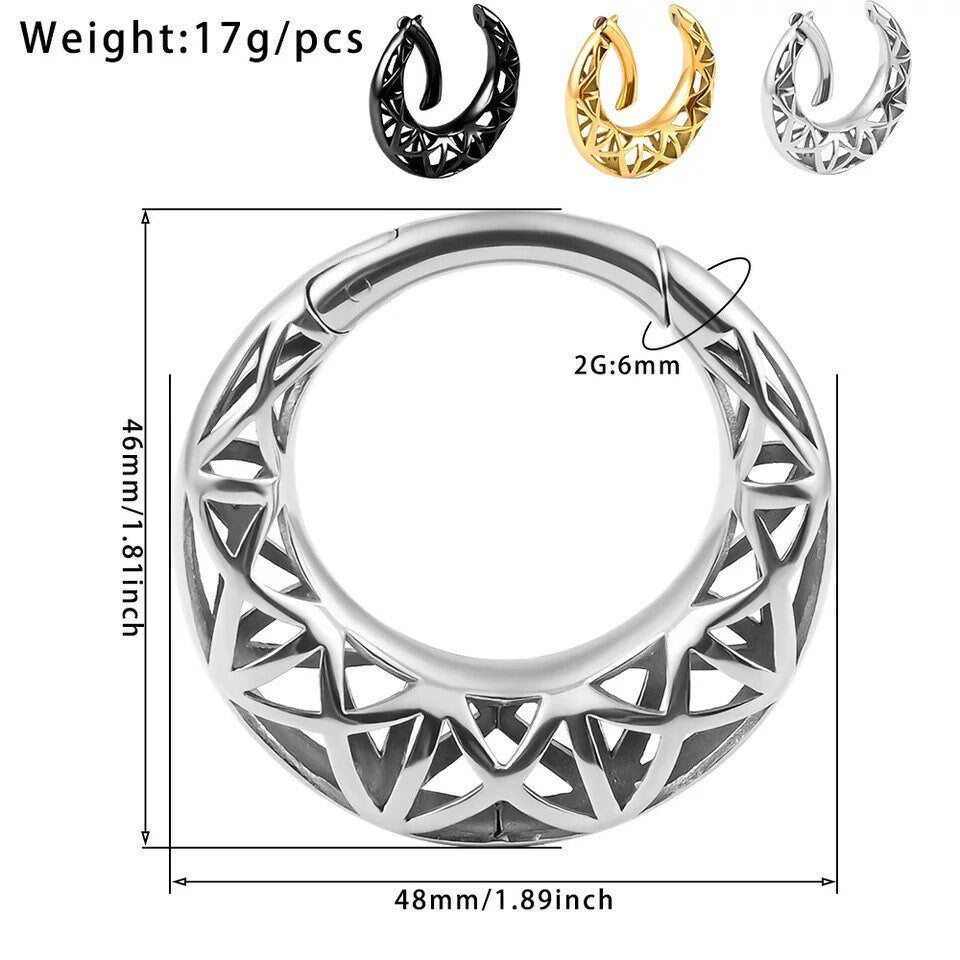 Hollow Crescent Moon Ear Weights - DustyJewelz